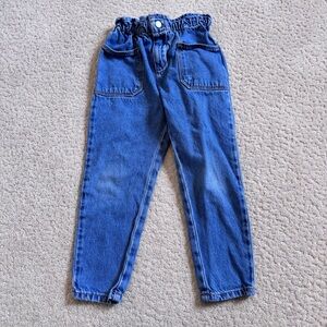 Zara Girls 4-5 years Paperbag Elastic Waist Blue Denim Jeans